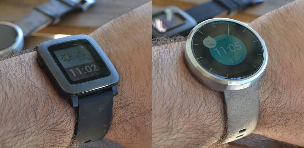 Comparativa Pebble Android Wear Primera