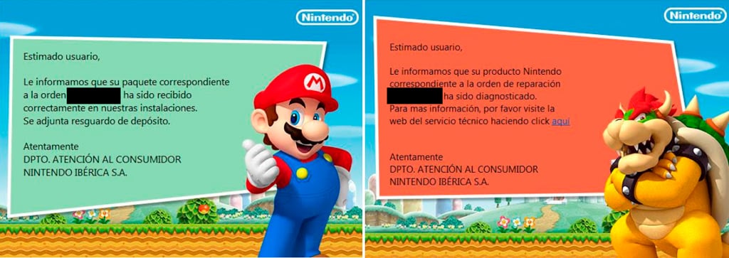 email reparacion nintendo