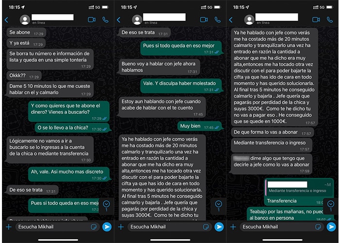 amenazas por whatsapp españa