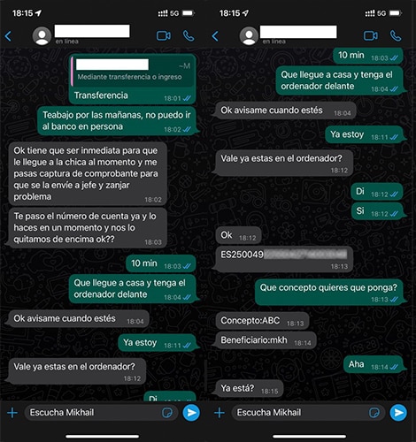 amenazas por whatsapp españa