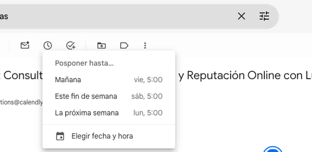 cambiar hora predeterminada gmail